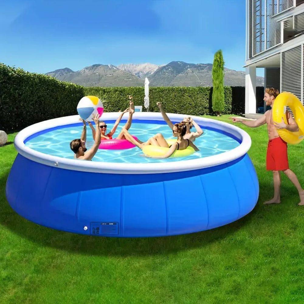 English Elm Inflatable Family Swimming Pool with Butterfly Print and Reinforced Pvc Mesh Walls W2710P336545