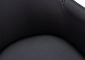 English Elm Dining Chair Set Of 2 - Contemporary Upholstered Side Chairs In Black Faux Leather For Modern Spaces B2710P218840