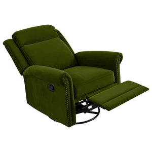 English Elm Christopher Knight Home® - 360° Swivel Recliner Plush Velvet Manual Rocker with Infinite Recline Support for Living Room Comfort Green N763P202666E