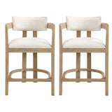 Christopher Knight Home® - Noble House - 26" Counter Height Bar Stool, Upholstered Counter Stools (Set Of 2)-Nature