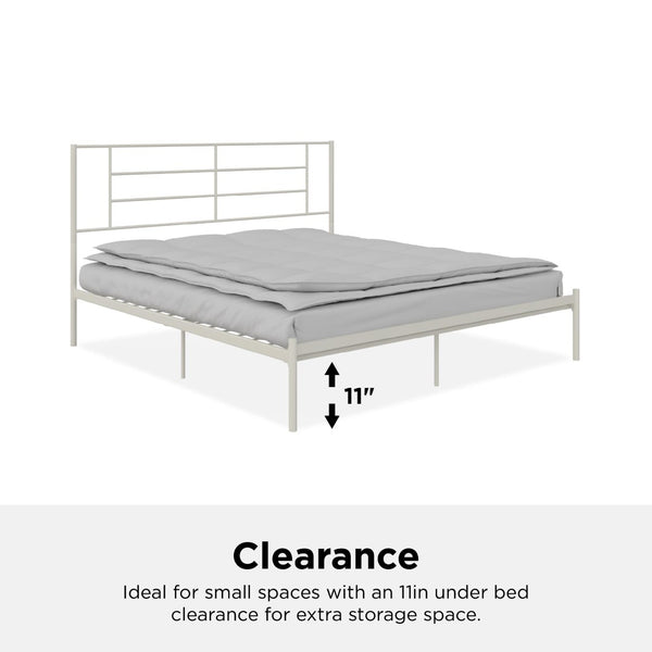 English Elm Praxis Metal Platform Bed Minimalist Steel Frame with Under Bed Storage Space B2733P444612