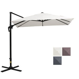 English Elm Outsunny 8Ft Cantilever Patio Umbrella With 360° Rotation & 3-Position Tilt For Ultimate Shade Comfort W2225P200786-GIGA