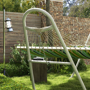 English Elm Outsunny Portable Hammock Stand For 2, Adjustable Steel Frame, 550 Lbs Capacity, Easy Setup, White W2225P174054-GIGA