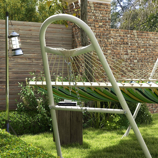 English Elm Outsunny Portable Hammock Stand For 2, Adjustable Steel Frame, 550 Lbs Capacity, Easy Setup, White W2225P174054-GIGA