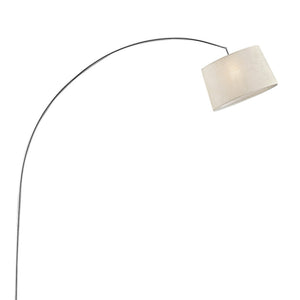 English Elm 84.5" Modern Oma Arch Floor Lamp in Silver Finish with Ivory Fabric Shade – Sleek Statement Lighting for Living Rooms and Offices, LED Compatible B072116262