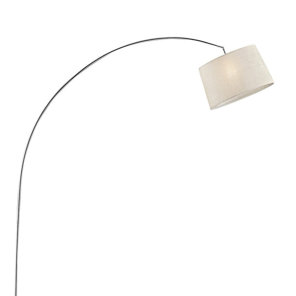 English Elm 84.5" Modern Oma Arch Floor Lamp in Silver Finish with Ivory Fabric Shade – Sleek Statement Lighting for Living Rooms and Offices, LED Compatible B072116262