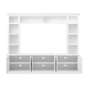 English Elm All-in-one Modern Entertainment Center with Bookcase Shelves for Living Room Display White N710S688101K