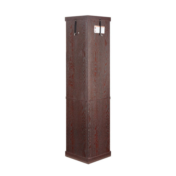 English Elm Corner Lighted Curio Cabinet with Mirrored Back Glass Shelves Classical Living Room Display Cherry W2275P194425