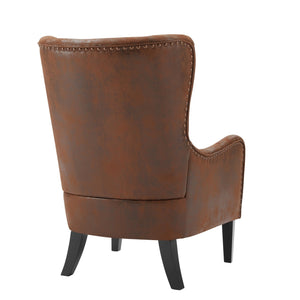 English Elm Christopher Knight Home® - HI-BACK Studded Accent Chair with Foam & Pocket Spring Seat, Birch Legs, Stain-Resistant Polyester Upholstery N760P215153A