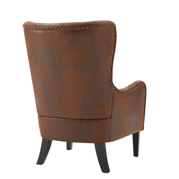 English Elm Christopher Knight Home® - HI-BACK Studded Accent Chair with Foam & Pocket Spring Seat, Birch Legs, Stain-Resistant Polyester Upholstery N760P215153A