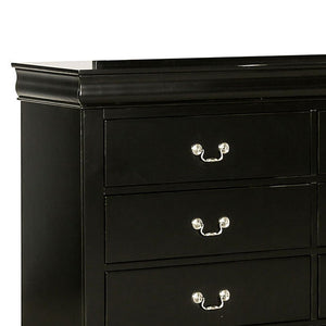 English Elm Ryla Matte Black Solid Wood 6 Drawer Dresser with Nickel Handles for Bedroom B056P416909