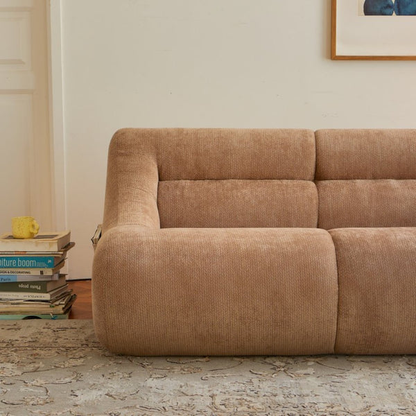 English Elm Shoes Chenille Memory Foam Loveseat Deep Seat Sofa for Apartments and Small Living Rooms Brown W668P381958