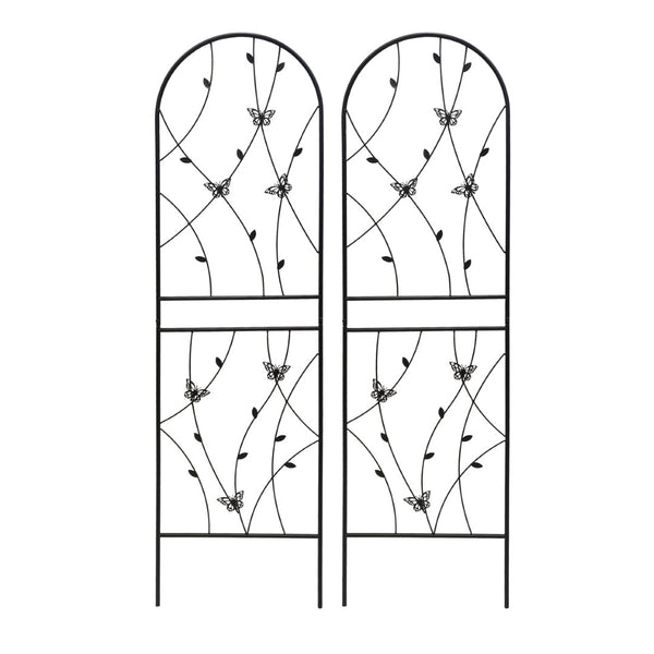 English Elm 4 Pack Powder-coated Metal Garden Trellis Panels Rustproof Climbing Plant Support Outdoor W1586P268059