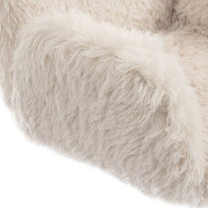 English Elm Criss Cross Swivel Chair Fluffy Lamb Wool Fleece Ergonomic Seat for Home Office W3248P424651