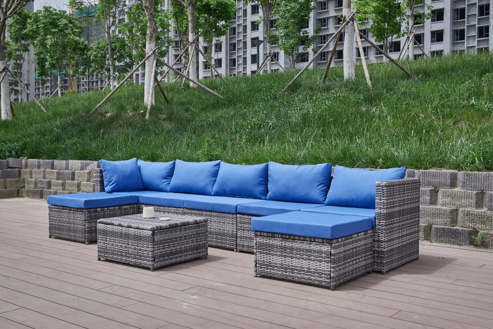 English Elm Patio Sofa With Plush Cushions - Weather-Resistant, Durable Outdoor Seating For Stylish Relaxation B205S00064-GIGA