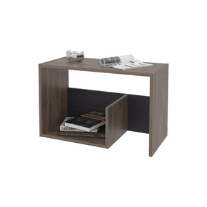 English Elm Fm Furniture Vega Side Table – Versatile Melamine Nightstand With Open Storage, Dark Walnut Finish B128P293874