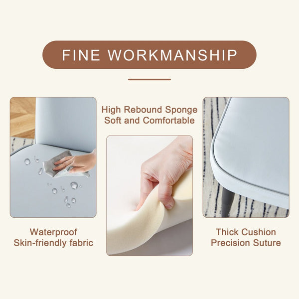 English Elm Table 5-Piece Modern Dining Set - 31.5" Dark Wood Grain Round Table & 4 Light Gray Pu Chairs W1151S02488-GIGA