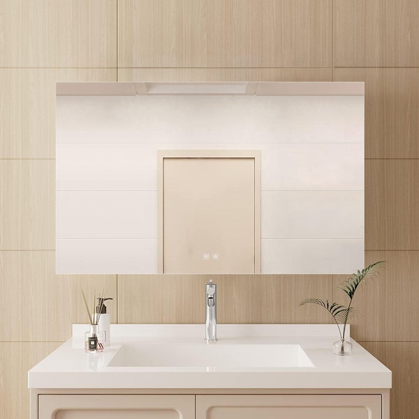 English Elm Vellum Backlit Led Vanity Mirror with Defogger for Spa Inspired Bathroom Walls B2731P478341