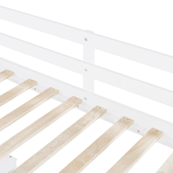 English Elm Twin Loft Bed with Built-in Desk Wardrobe and Drawers Solid Pine Space Saver White LT000301AAK-2