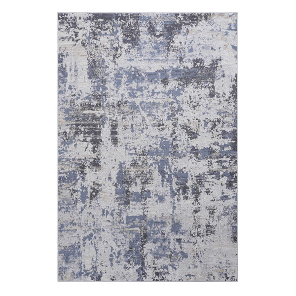 English Elm Loom Stylish 8X10 Grey/Denim Abstract Area Rug - Non-Shedding, Stain-Resistant For Home & Office B335P289506