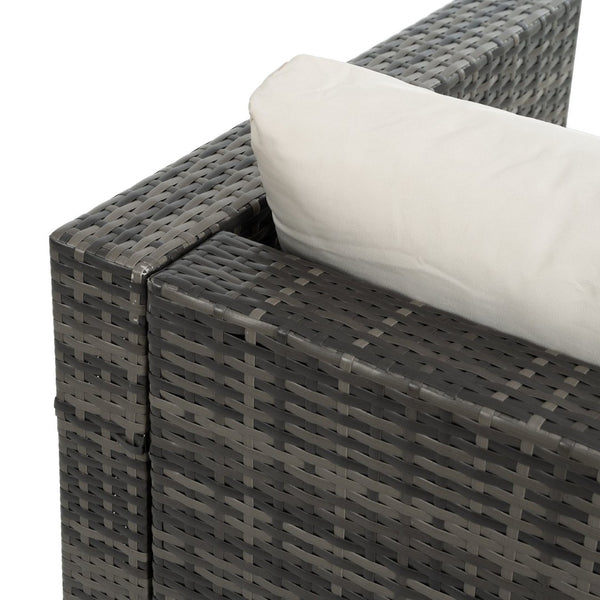 English Elm Patio 6-Piece Pe Wicker Furniture Set With Glass Coffee Table – Stylish Outdoor Seating For Relaxation W1703S00025-GIGA