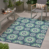 Christopher Knight Home® Marakesh Outdoor Medallion Area Rug - Navy/Green, 5'3