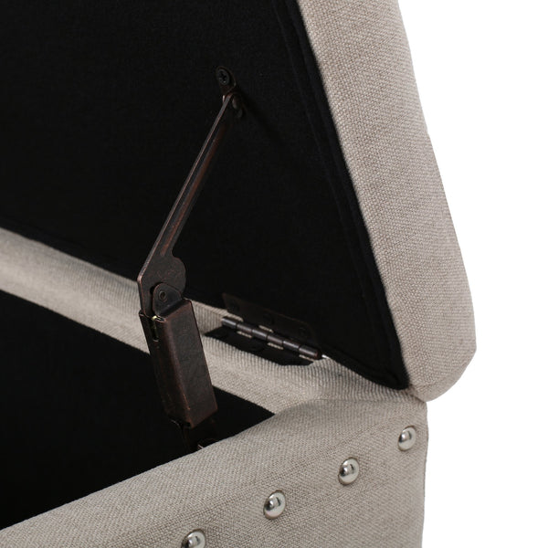 English Elm Christopher Knight Home® - STORAGE Ottoman Bench with Lift-Top Hidden Compartment, Upholstered Fabric, Modern Entryway Seating Wheat 60581.00CRM