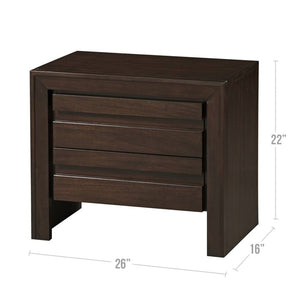 English Elm Wooden Mahogany Nightstand Two Drawer Transitional Bedside Table Rich Espresso Finish B056P417129