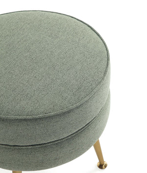 English Elm Bailey Upholstered Accent Ottoman: Sage Green Comfort With Gold Legs For Modern Living Spaces B365P397865