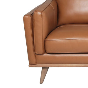 English Elm Modern Leather Sofa Solid Wood Base Low Profile Contemporary Living Room Seating B193P200170