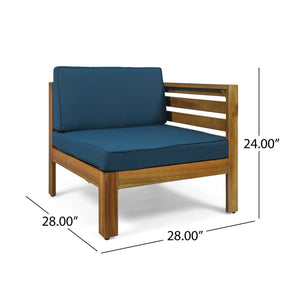 English Elm Cambridge Acacia Wood Outdoor L Shaped Sectional Sofa Set with Teak Finish Patio 63705.00DT