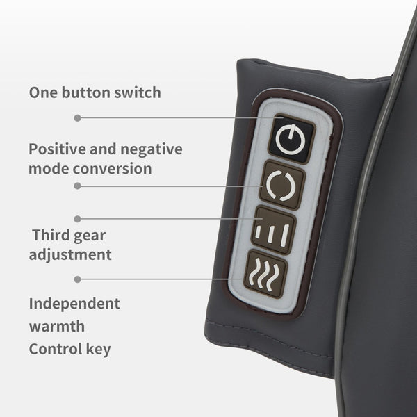English Elm Massage Cushion with 3d Shiatsu Kneading Heat Pad for Office Chair or Car Seat W2297P224287