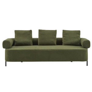 English Elm Christopher Knight Home® - 78" Modern 3-Seater Upholstered Sofa with Plush Pillows, Bouclé Fabric, Sturdy Frame, Cozy Style Green N767P308857G