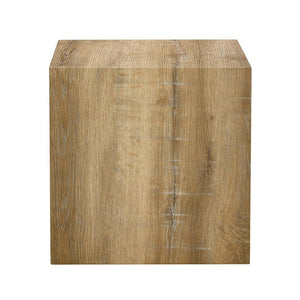 English Elm Elevate Any Room with a Cube Mdf Side Table Featuring Light Wood Grain Texture W1151P187996