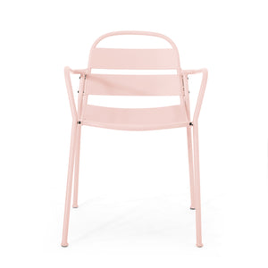 English Elm Christopher Knight Home® - TERRA Contemporary Bistro Set with Matte Powder-Coated Iron Frame, Curved Modern Design for Patio Light Pink N773P278393P