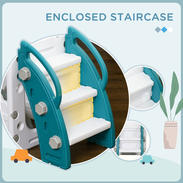 English Elm Qaba 8 in 1 Toddler Indoor Playset with Slide Climber Tunnel Basketball Hoop W2225P217350