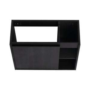 English Elm 24'' Floating Wall Mounted Bathroom Vanity with Ceramic Sink and Soft Close Cabinet Dark Oak W999P426634