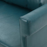 Christopher Knight Home® - Noble House - Bellerose Teal Leather Settee