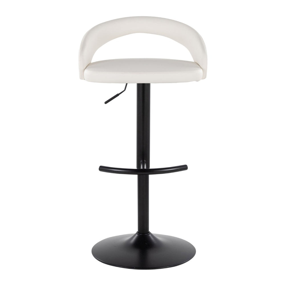 English Elm Adjustable Swivel Barstools Set of 3 Faux Leather Seat Black Metal Base Kitchen B202S02044
