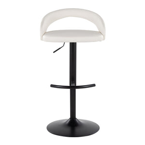 English Elm Adjustable Swivel Barstools Set of 3 Faux Leather Seat Black Metal Base Kitchen B202S02044