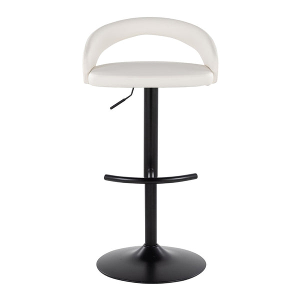 English Elm Adjustable Swivel Barstools Set of 3 Faux Leather Seat Black Metal Base Kitchen B202S02044