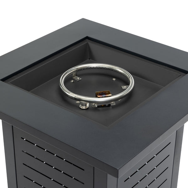 English Elm 28" Propane Fire Pit Table - 50000 Btu Steel Outdoor Heater For Patio, Deck, Garden, And Backyard W853P293853