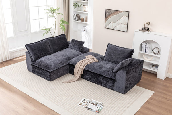 English Elm 103" Cloud Sectional Couch - Modern L-Shape Chaise Sofa With Compressed Memory Foam & No Assembly! W1170S00042