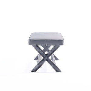 English Elm Abigail Velvet Accent Bench In Gray – Luxurious Upholstered Seating With X-Crossed Legs, Fully Assembled B365P398208