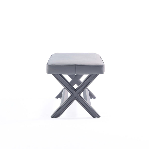 English Elm Abigail Velvet Accent Bench In Gray – Luxurious Upholstered Seating With X-Crossed Legs, Fully Assembled B365P398208