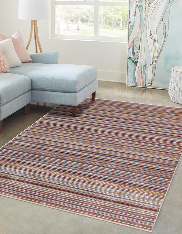 Unique Loom Deepa Static Machine Made Geometric Rug Multi, Gray/Ivory/Light Blue/Light Brown/Burgundy 10' 0" x 13' 9"