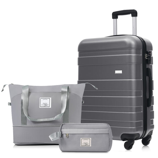 English Elm 3-piece Hardshell Abs Travel Set with Tsa Lock Spinner Wheels Duffel and Toiletry Bag Grey N726P439331Z
