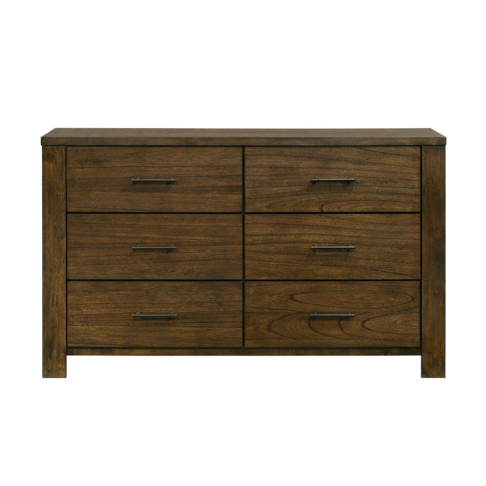 English Elm Dresser Six Drawer Mindy Veneer Wire Brushed Oak Farmhouse Bedroom Storage Piece B011P261185