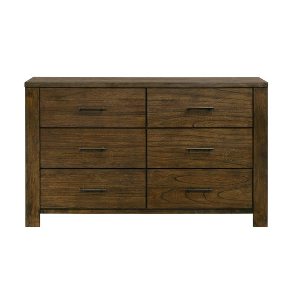 English Elm Dresser Six Drawer Mindy Veneer Wire Brushed Oak Farmhouse Bedroom Storage Piece B011P261185