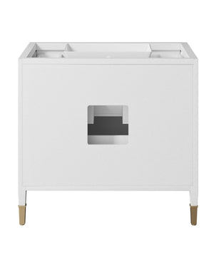 Currey & Company Verona 36 Inch Carrara Marble Bathroom Vanity with Soft Close Drawers and Brass Hardware 3800-0007